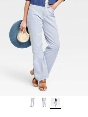 ✨ NWT Size 22 Relaxed Wide-Leg Pinstripe Jeans | Chic Comfy Plus Size Denim ✨